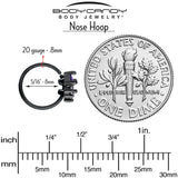 20G 5/16 Purple CZ Gem Black Rhombus Riot Nose Hoop - BodyCandy - Flyclothing LLC