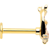 16G 5/16 Clear CZ Gem Gold Tone Mom Baby Giraffe Flatback Stud - BodyCandy - Flyclothing LLC