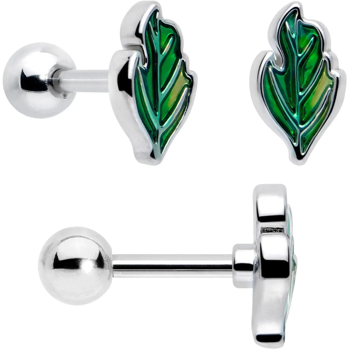16G 1/4 Ladybug Hippie Flower Cartilage Tragus Earring Set of 3 - BodyCandy - Flyclothing LLC