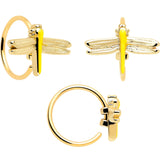 20G Clear Gem Gold Tone Lotus Ladybug L Shape Nose Hoop Set of 3 - BodyCandy - Flyclothing LLC