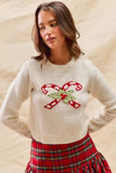 SO ME Christmas Candy Cone Cropped Sweater - Trendsi - Flyclothing LLC