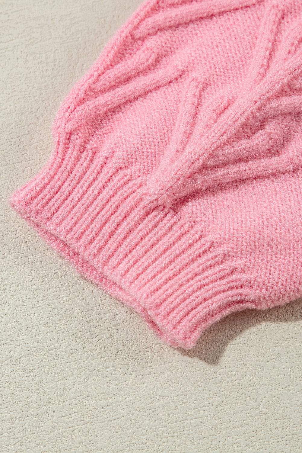 Daisy Notched Long Sleeve Sweater - Trendsi - Flyclothing LLC