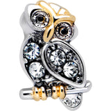 20G 7mm Clear Gem Evening Owl L Shape Nose Ring - BodyCandy - Flyclothing LLC