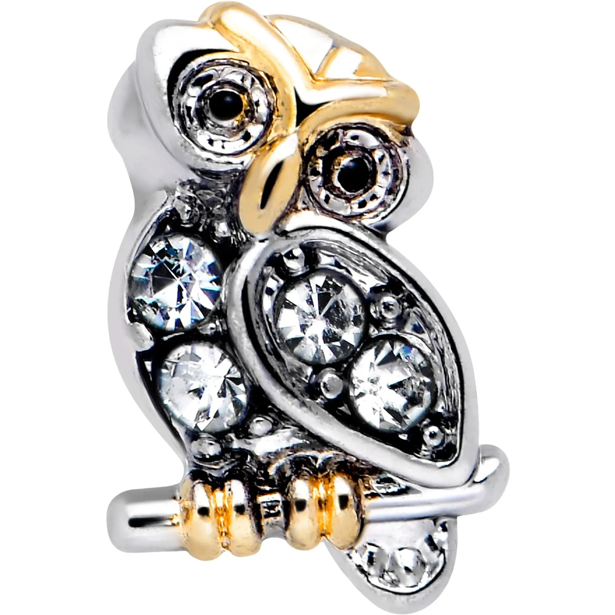 20G 7mm Clear Gem Evening Owl L Shape Nose Ring - BodyCandy - Flyclothing LLC