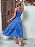 Tiered Smocked Wide Strap Cami Dress Trendsi