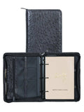 Italia Ostrich leather Black Mini tablet organizer - Scully Leather - Flyclothing LLC