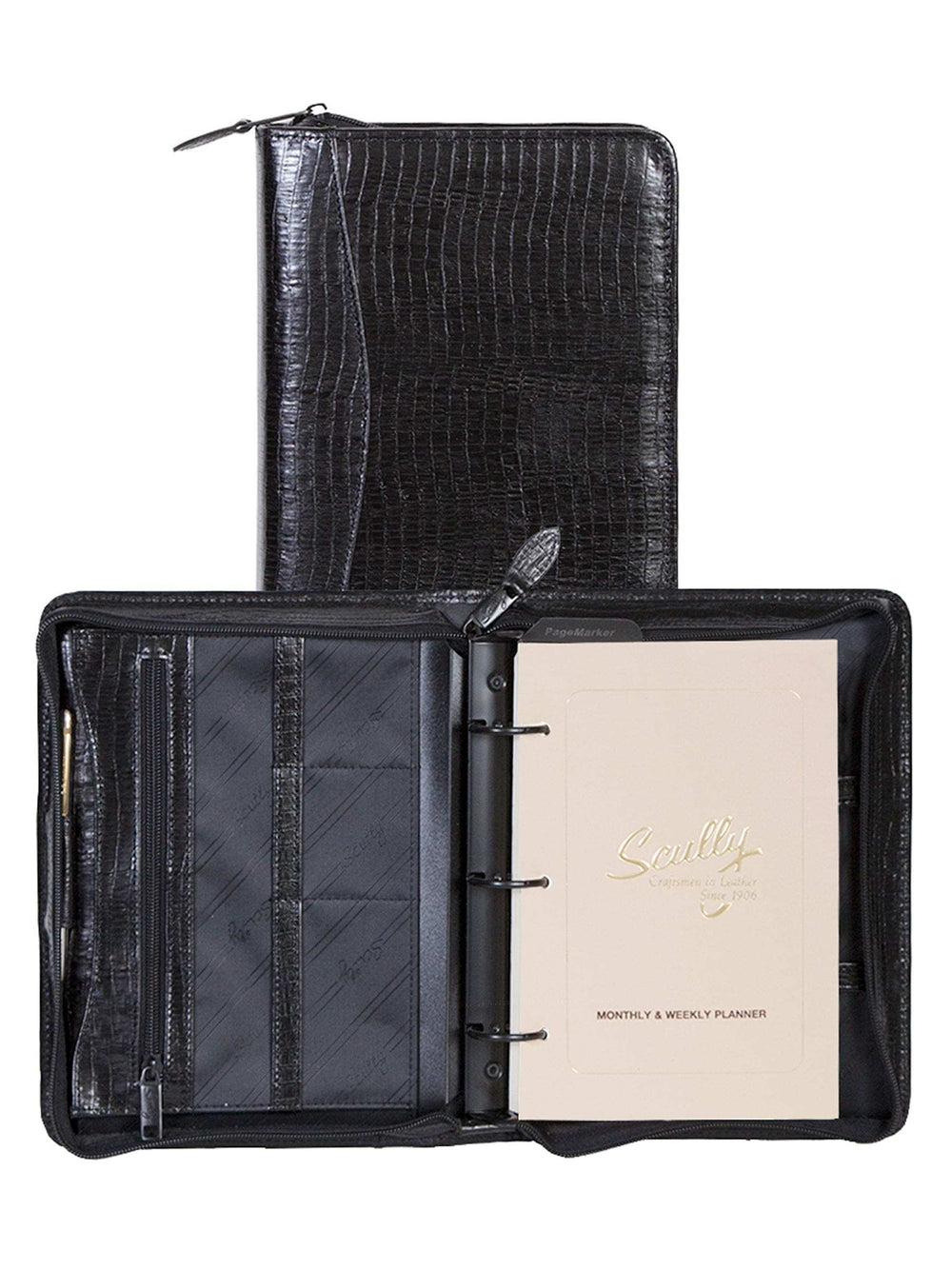 Italia Lizard leather Black Mini tablet organizer - Scully Leather - Flyclothing LLC
