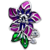 16G 1/4 Clear CZ Gem Flower Purple Cartilage Tragus Earring - BodyCandy - Flyclothing LLC