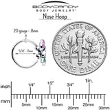 20G 5/16 Clear CZ Gem Flower Purple Nose Hoop - BodyCandy - Flyclothing LLC