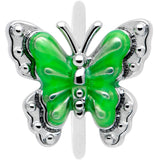 20G 5/16 Butterfly Green Splash Nose Hoop - BodyCandy - Flyclothing LLC