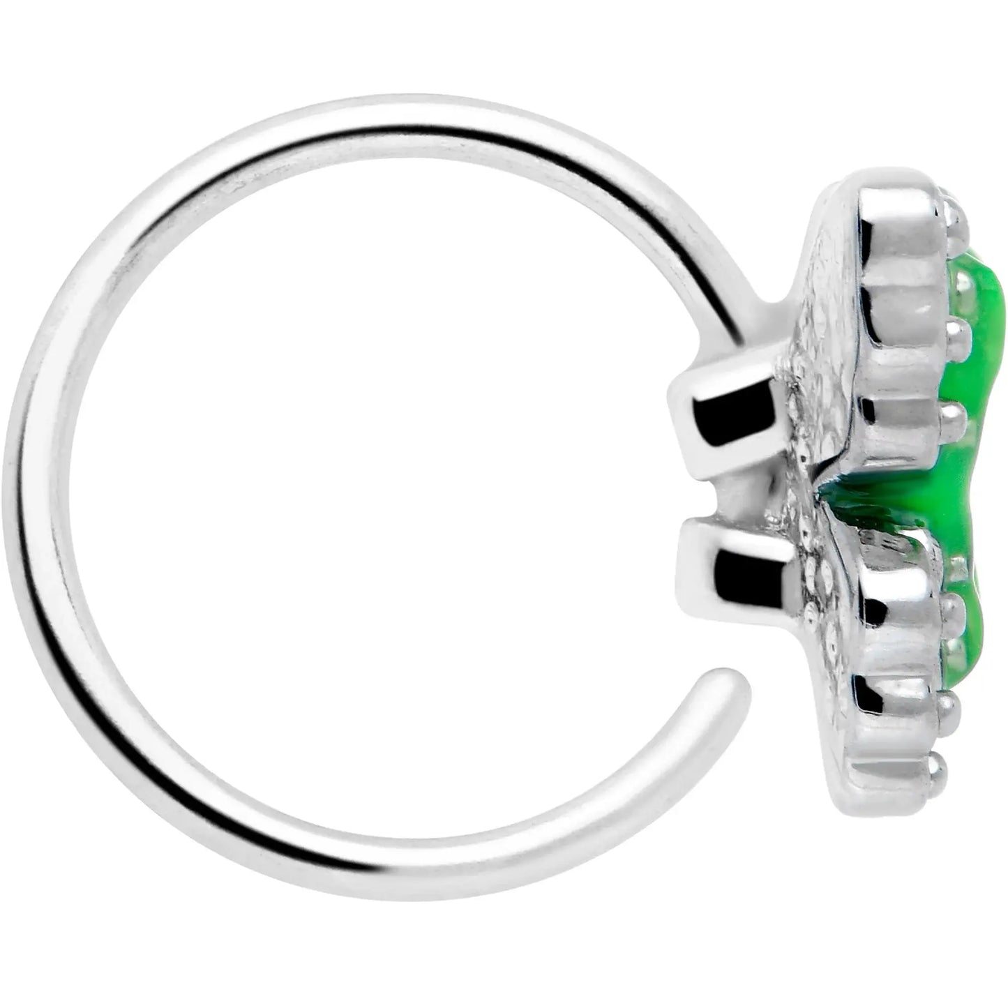 20G 5/16 Butterfly Green Splash Nose Hoop - BodyCandy - Flyclothing LLC