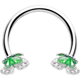 16G 3/8 Butterfly Green Splash Horseshoe Circular Barbell - BodyCandy - Flyclothing LLC