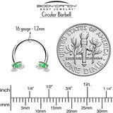 16G 3/8 Butterfly Green Splash Horseshoe Circular Barbell - BodyCandy - Flyclothing LLC