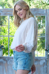 Hailey & Co Rib and Two Tone Knit Mixed Top - Trendsi - Flyclothing LLC