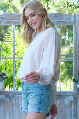 Hailey & Co Rib and Two Tone Knit Mixed Top - Trendsi