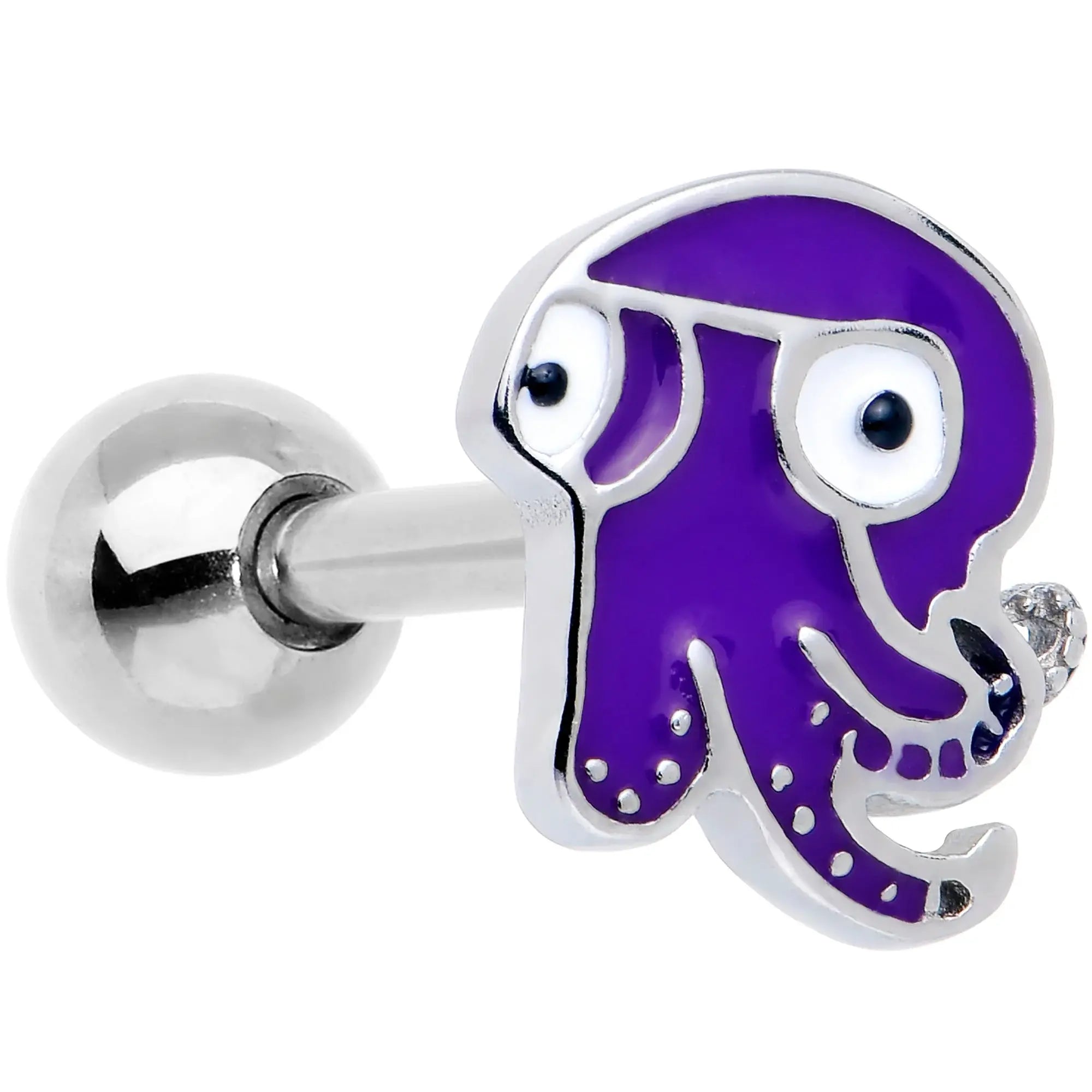 Purple Octopus Barbell Tongue Ring - BodyCandy - Flyclothing LLC