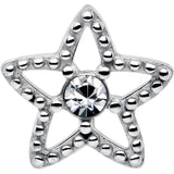Clear Gem Star Texture Barbell Tongue Ring - BodyCandy - Flyclothing LLC