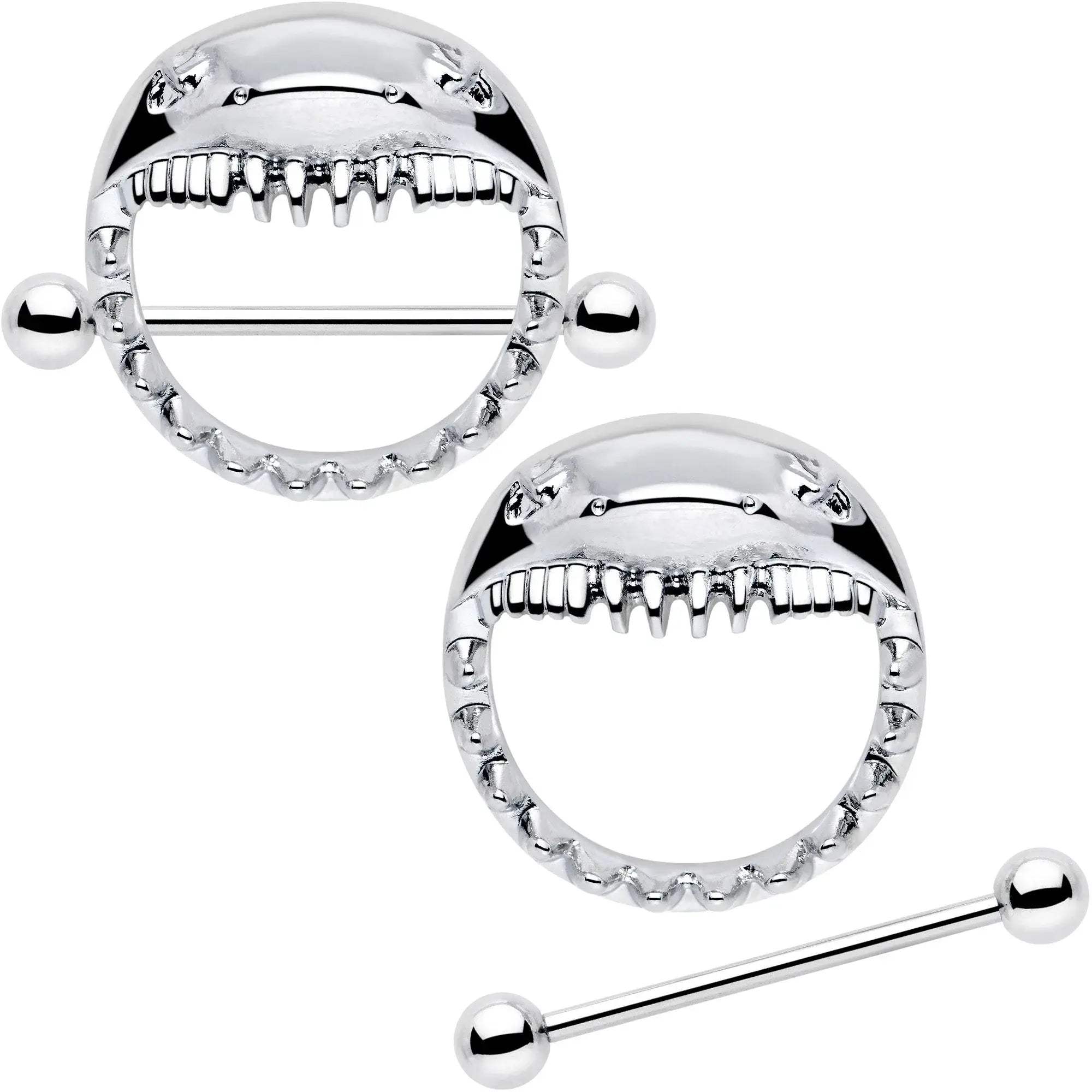 14G 9/16 Shark Bite Nipple Shield Set - BodyCandy - Flyclothing LLC