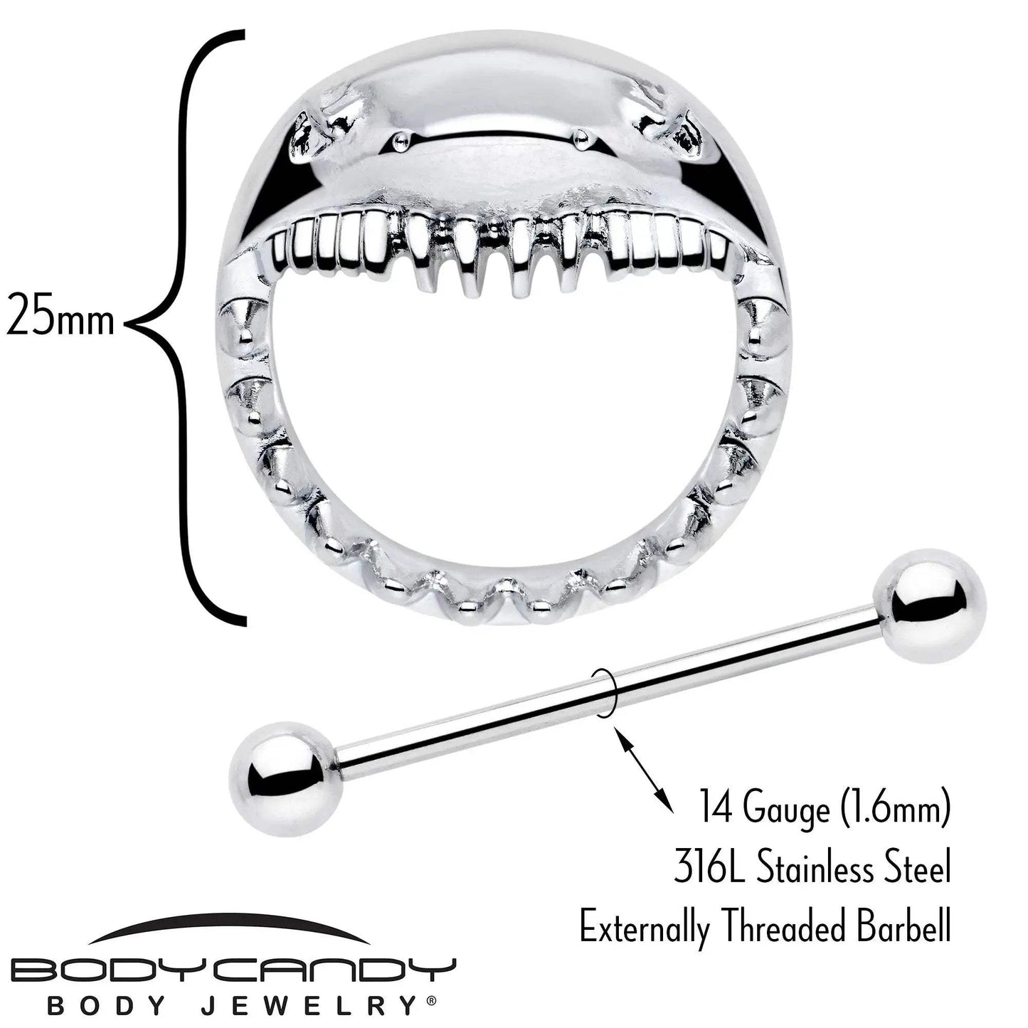 14G 9/16 Shark Bite Nipple Shield Set - BodyCandy - Flyclothing LLC