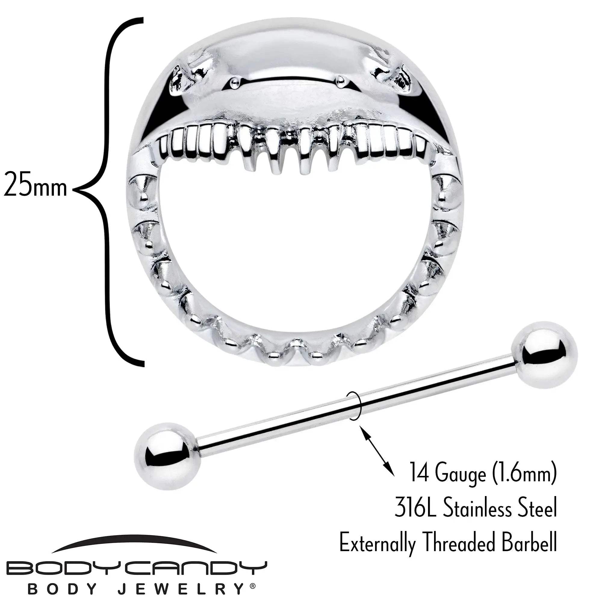 14G 9/16 Shark Bite Nipple Shield Set - BodyCandy - Flyclothing LLC