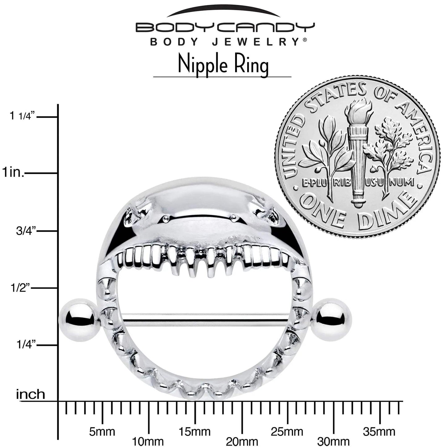 14G 9/16 Shark Bite Nipple Shield Set - BodyCandy - Flyclothing LLC