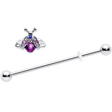 14G Pink Blue Gem Beautiful Insect Industrial Barbell 38mm - BodyCandy - Flyclothing LLC