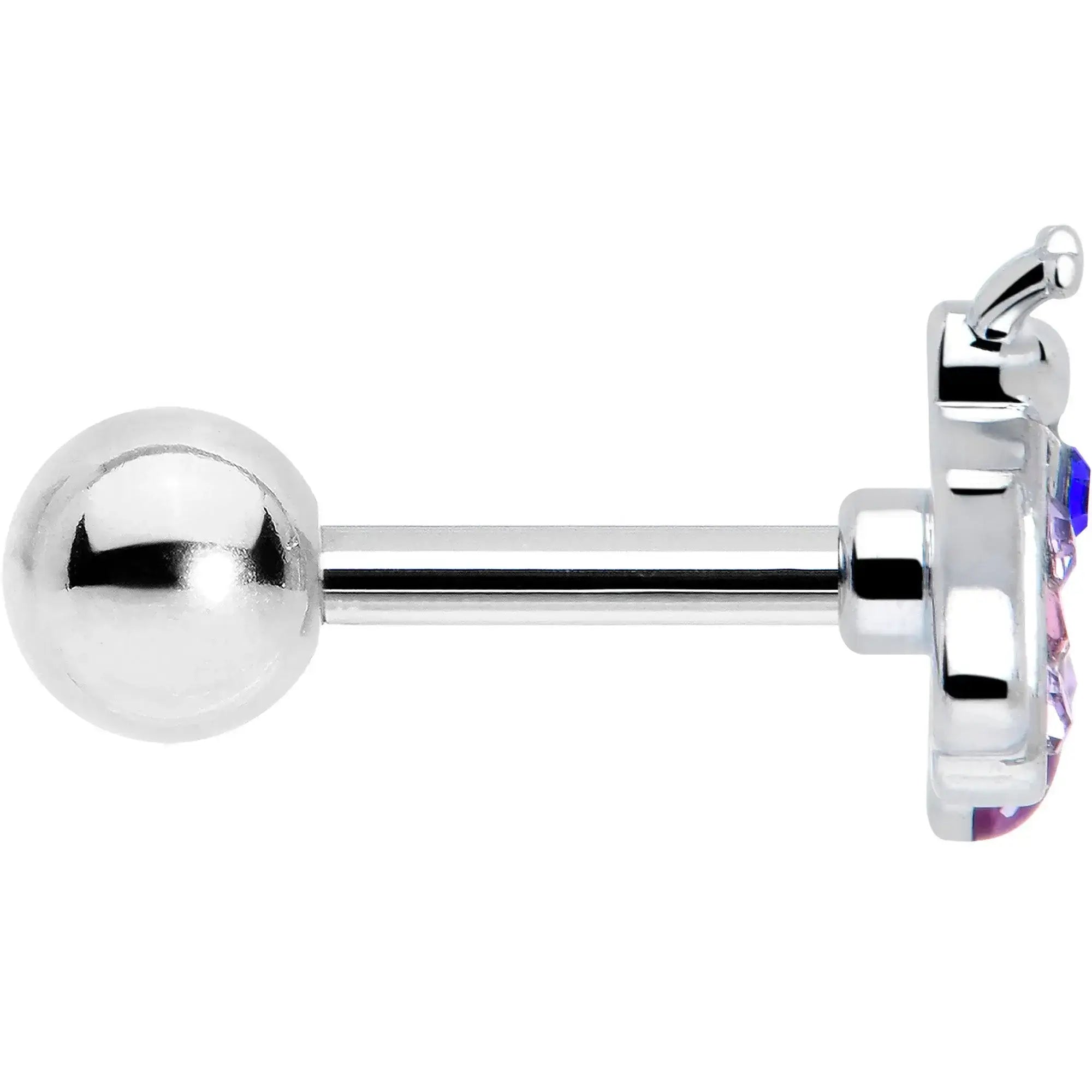 16G 1/4 Pink Blue Gem Beautiful Insect Cartilage Tragus Earring - BodyCandy - Flyclothing LLC