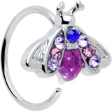 20G 5/16 Pink Blue Gem Beautiful Insect Nose Hoop - BodyCandy - Flyclothing LLC