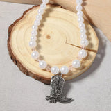 Pearl Beaded Cowboy Boot Necklace - Trendsi - Flyclothing LLC