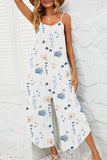 Printed Scoop Neck Wide Leg Jumpsuit - Trendsi