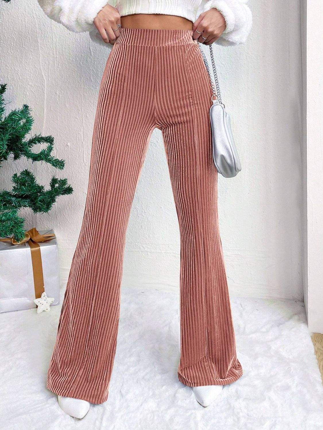 High Waist Flare Pants - Trendsi - Flyclothing LLC