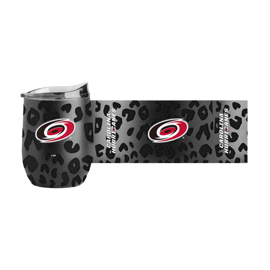 Carolina Hurricanes Leopard 16oz Black Powdercoat Curved Beverage - Logo Brands - Flyclothing LLC
