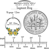 16G 3/8 Yellow CZ Gem Blooming Butterfly Hinged Segment Ring - BodyCandy - Flyclothing LLC
