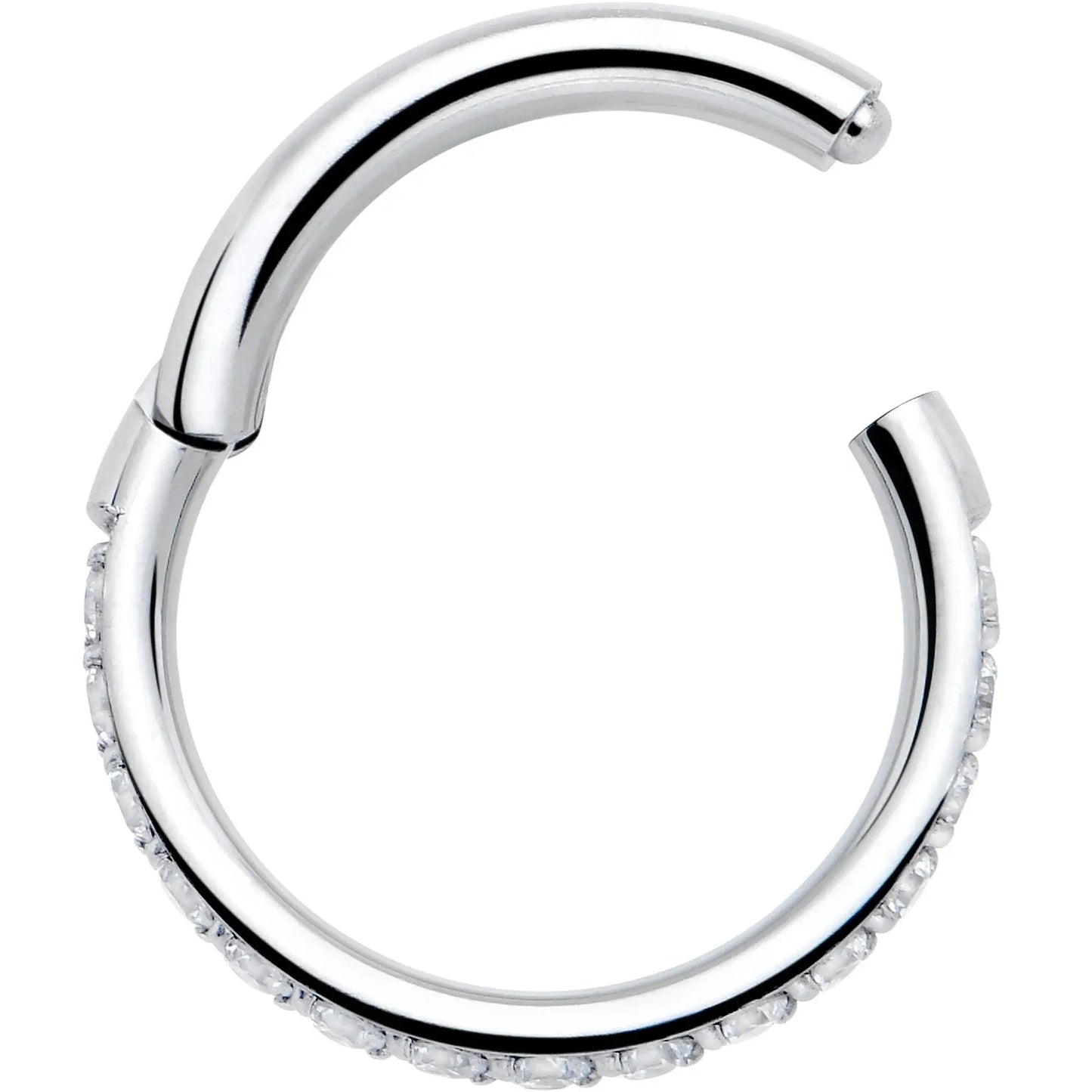 16G Clear Cubic Zirconia Forward Facing Hinged Segment Ring - BodyCandy - Flyclothing LLC