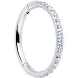 16G Clear Cubic Zirconia Forward Facing Hinged Segment Ring - BodyCandy - Flyclothing LLC