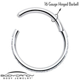 16G Clear Cubic Zirconia Forward Facing Hinged Segment Ring - BodyCandy - Flyclothing LLC