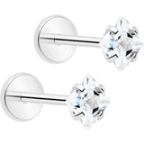 3mm CZ Gem Square Flat Back Stud Earrings - 1 Pair - BodyCandy - Flyclothing LLC
