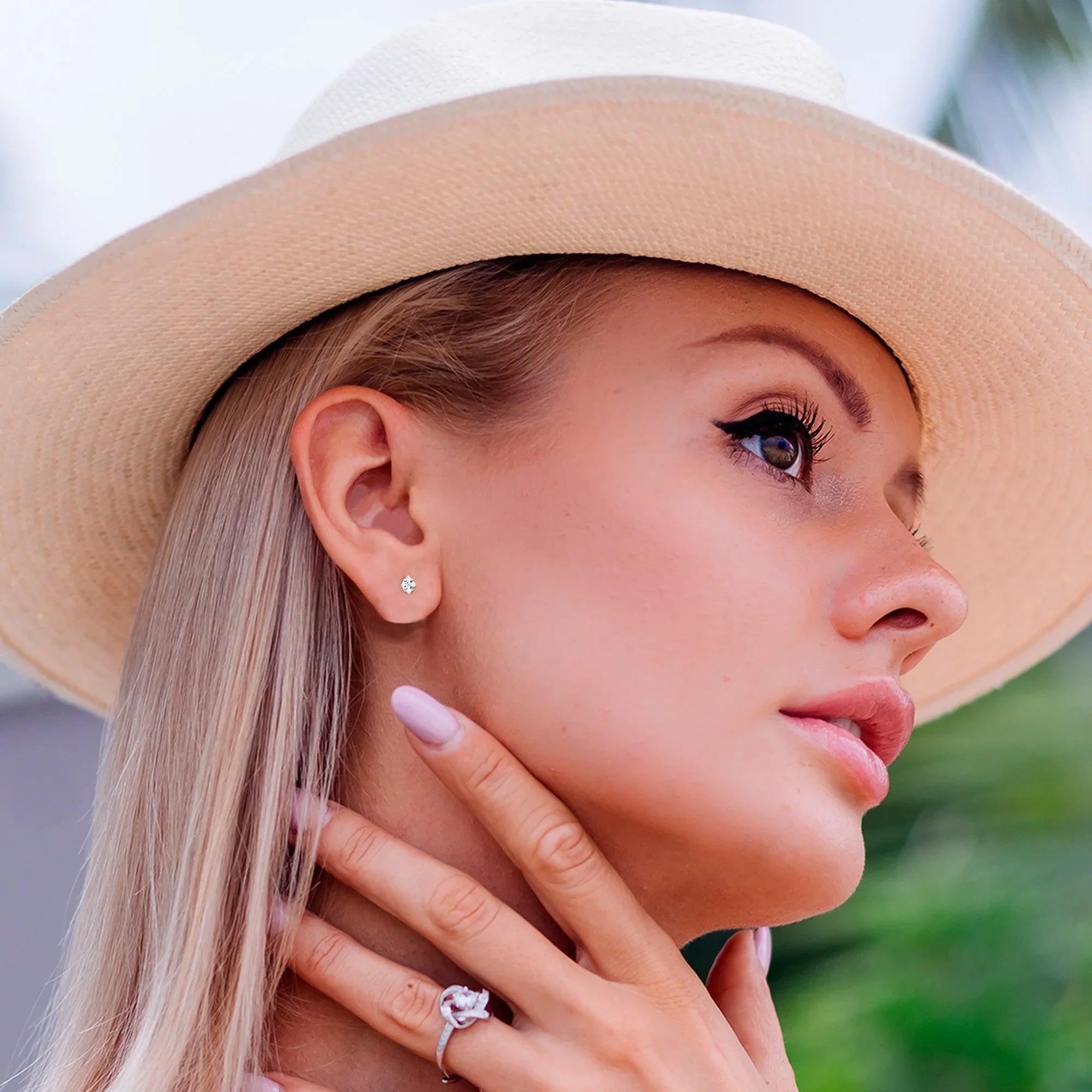 3mm CZ Gem Square Flat Back Stud Earrings - 1 Pair - BodyCandy - Flyclothing LLC