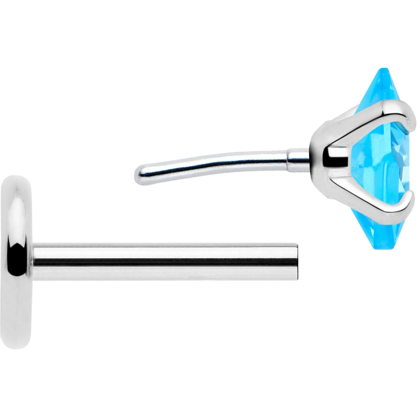 3mm CZ Gem Square Flat Back Stud Earrings - 1 Pair - BodyCandy - Flyclothing LLC