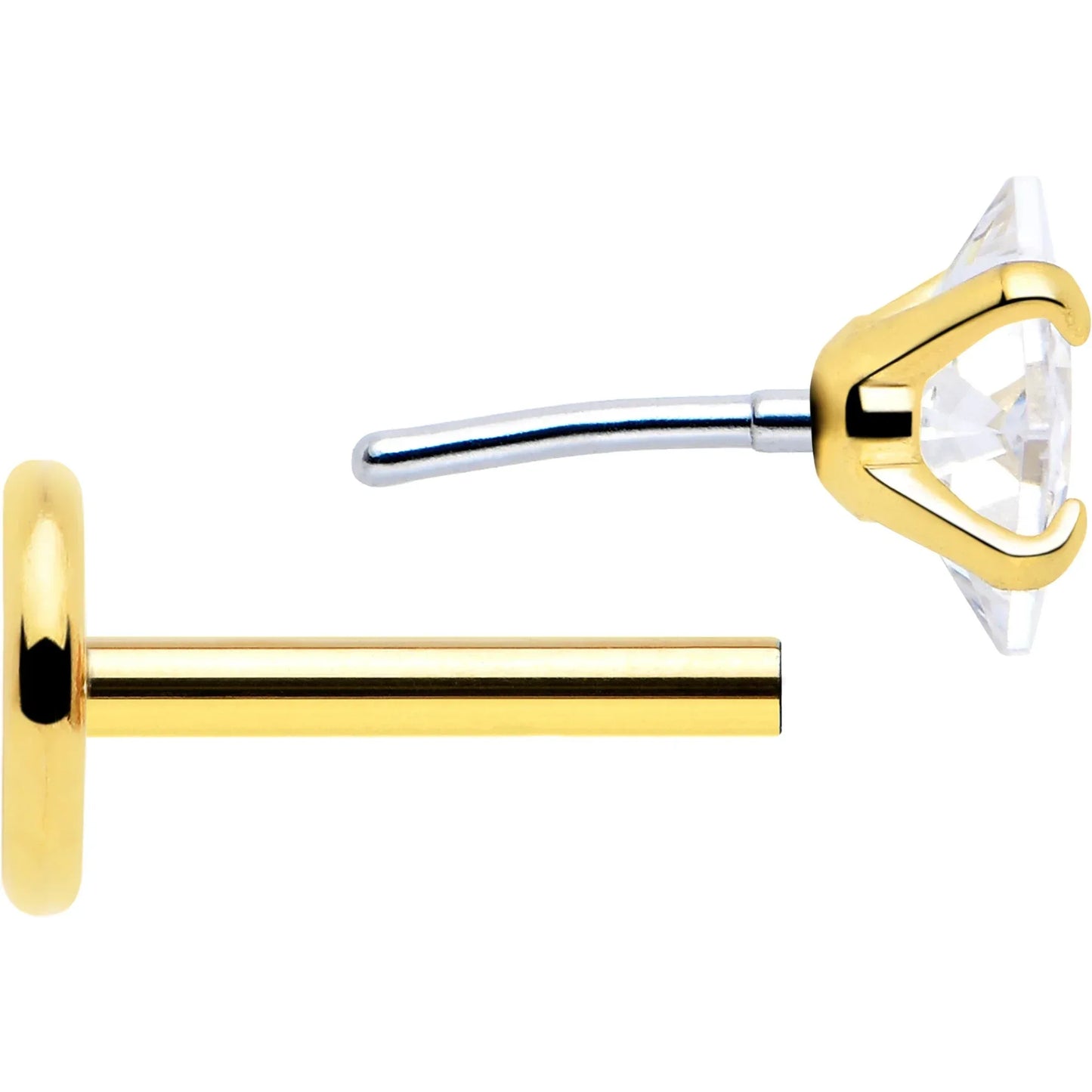 3mm CZ Star Flat Back Stud Earrings - 1 Pair - BodyCandy - Flyclothing LLC