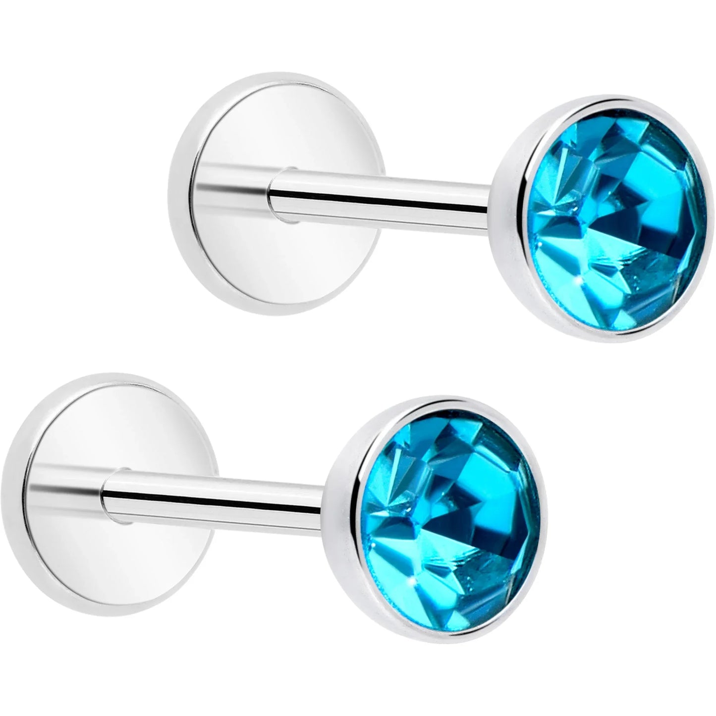 4mm CZ Gem Round Flat Back Stud Earrings - 1 Pair - BodyCandy - Flyclothing LLC