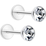 4mm CZ Gem Round Flat Back Stud Earrings - 1 Pair - BodyCandy - Flyclothing LLC