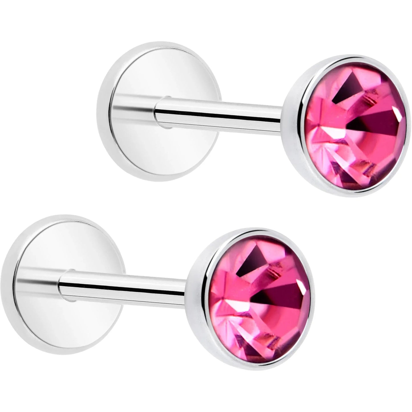 4mm CZ Gem Round Flat Back Stud Earrings - 1 Pair - BodyCandy - Flyclothing LLC