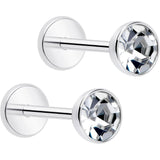 4mm CZ Gem Round Flat Back Stud Earrings - 1 Pair - BodyCandy - Flyclothing LLC