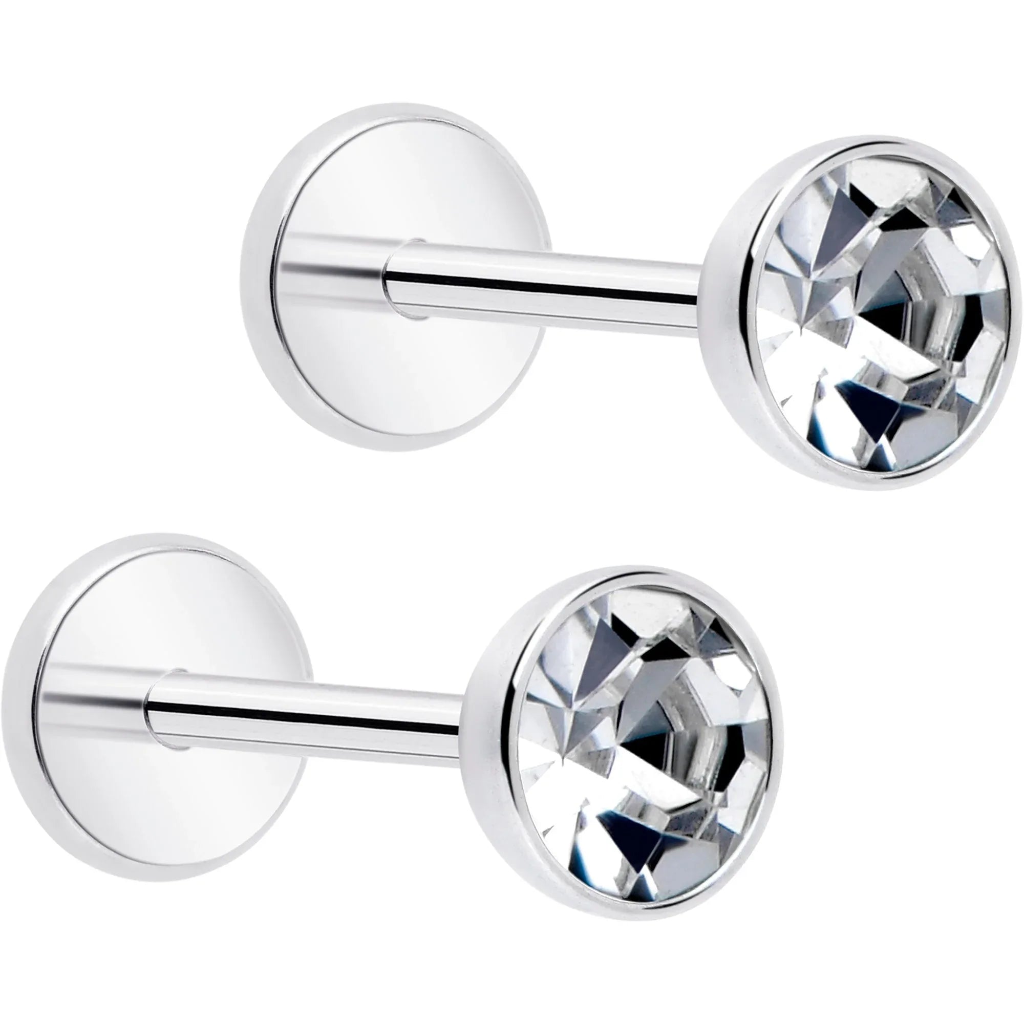 4mm CZ Gem Round Flat Back Stud Earrings - 1 Pair - BodyCandy - Flyclothing LLC