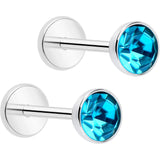 4mm CZ Gem Round Flat Back Stud Earrings - 1 Pair - BodyCandy - Flyclothing LLC