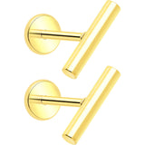 316L Surgical Steel Straight Barbell Flat Back Stud Earrings - 1 Pair - BodyCandy - Flyclothing LLC