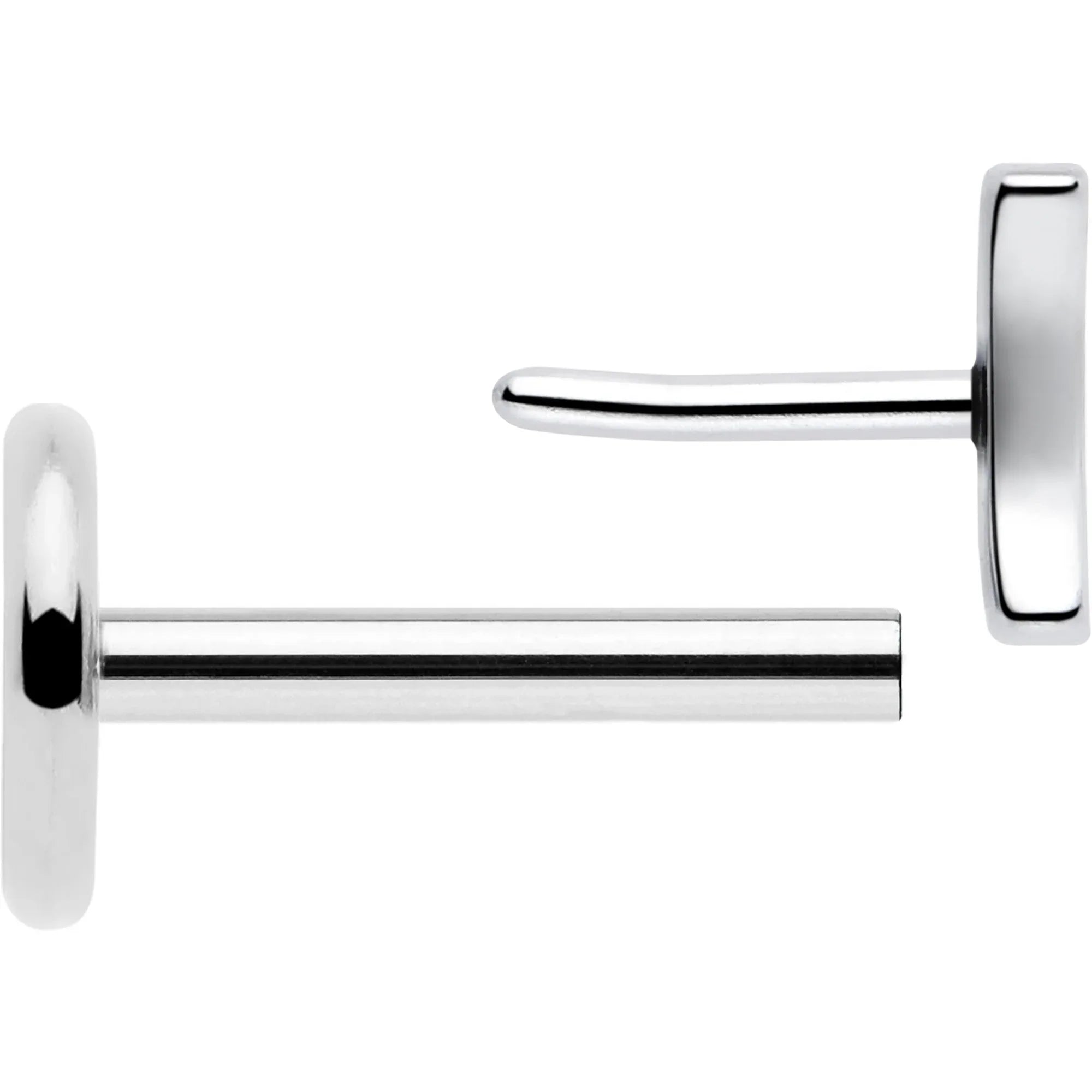 4mm Crescent Moon Flat Back Stud Earrings - 1 Pair - BodyCandy - Flyclothing LLC