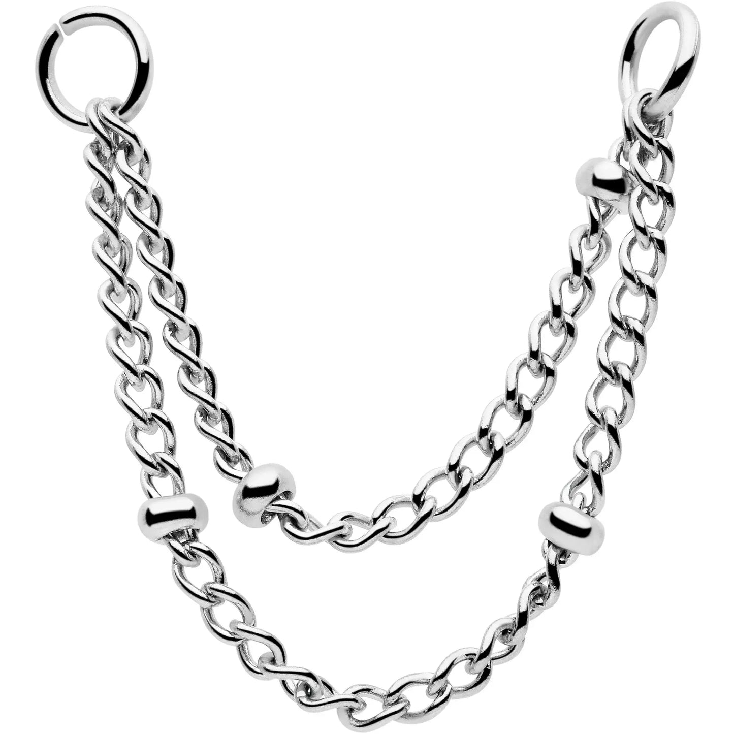 1 3/8 Flat Back Earring Removable Connector Chain Beaded - BodyCandy - Flyclothing LLC