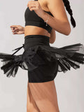 Tiered Skort with Drawstring - Trendsi - Flyclothing LLC